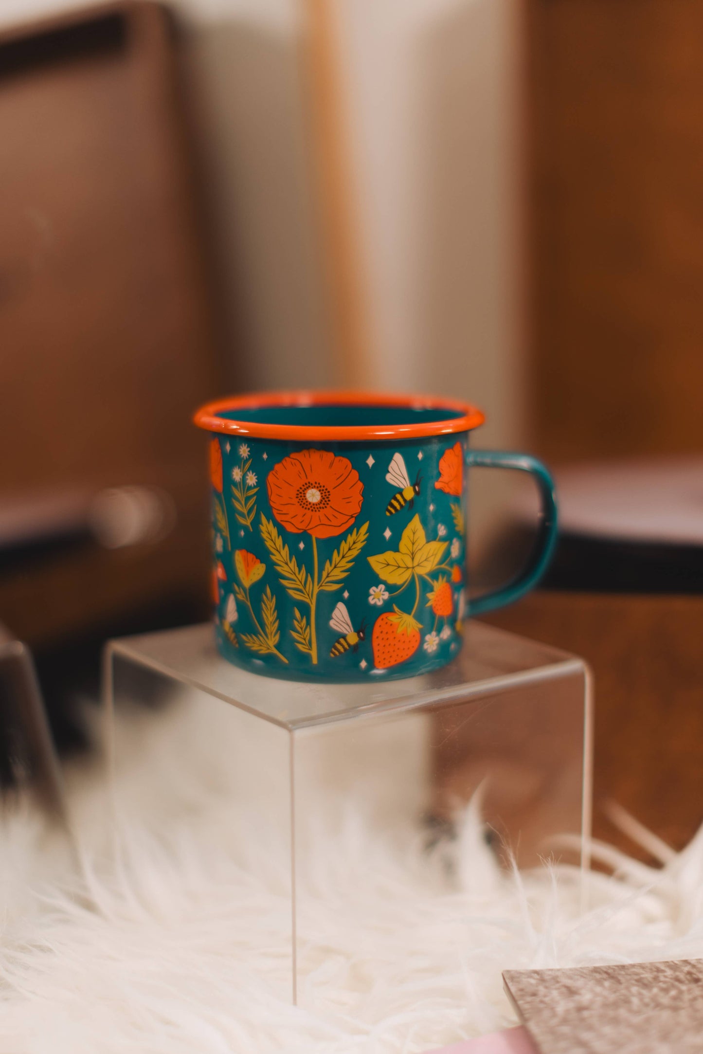 Garden Buzz Enamel Coffee Mug