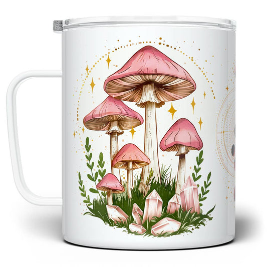 Celestial Mushroom Insulated Mug, Mystical Nature Gifts